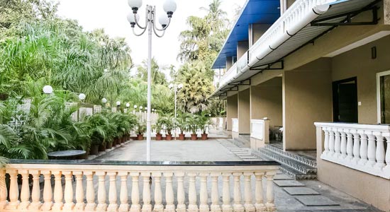 The blue roof sea side facilities